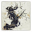 Crosby St. Abstract Hand Painted Wall Art with Black & Silver Frame, 40"