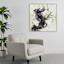 Crosby St. Abstract Hand Painted Wall Art with Black & Silver Frame, 40"