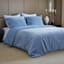 Providence 3-Piece Light Blue Cotton Velvet Comforter Set, Full/Queen