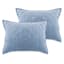 Providence 3-Piece Light Blue Cotton Velvet Quilt Set, King