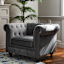 Providence Chesterfield Tufted Accent Chair, Grey Velvet