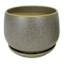 Indoor Grey Round Ceramic Pot with Saucer, Small
