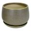 Indoor Grey Round Ceramic Pot with Saucer, Small