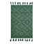 Green High-Low Diamond Handwoven Accent Rug, 27x45