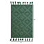 Green High-Low Diamond Handwoven Accent Rug, 27x45