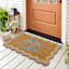 Homespun Easter Happy Easter Wavy Border Coir Mat, 18x30