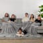 Honeybloom Grey Oversized Family Blanket, 120"