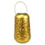 Gold Geometric Cutout Lantern, 7"