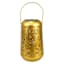 Gold Geometric Cutout Lantern, 7"
