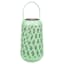 Green Geometric Cutout Outdoor Lantern, 7"