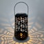 Black Geometric Cutout Outdoor Lantern, 7"