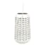 White Geometric Cutout Outdoor Lantern, 7"