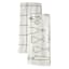 Set of 2 Grey Tools Print Terry Cotton Kitchen Towels