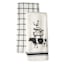 Set of 2 Black Farm Animals Print Terry Cotton Kitchen Towels