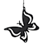 Black Butterfly Wind Chime, 21"