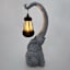 Grey Solar Elephant Outdoor Garden Statue, 15"