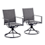 Set of 2 Sling Swivel Patio Dining Chairs, Graphite