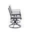 Set of 2 Sling Swivel Patio Dining Chairs, Graphite