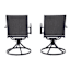 Set of 2 Sling Swivel Patio Dining Chairs, Graphite