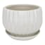 Indoor White Geometric Planter with Saucer, Medium