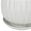 Indoor White Geometric Planter with Saucer, Small