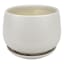 Indoor Neutral Round Planter with Saucer, Small