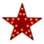 Homespun Patriotic LED Red Star, 23"