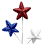 Patriotic Glitter Stars Stem Pick, 16.5"