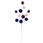 Patriotic Tinsel Balls Stem Pick, 22"