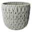 Grey Round Chunky Fabric Storage Basket, Medium