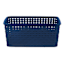 Navy Blue Crossover Weave Storage Basket, Small