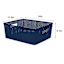 Navy Blue Crossover Weave Basket, Medium