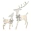 Set of 2 Pre-Lit Reindeer with Silver Bows