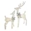 Set of 2 Pre-Lit Reindeer with Silver Bows