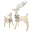 Set of 2 Pre-Lit Reindeer with Silver Bows