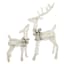 Set of 2 Pre-Lit Reindeer with Silver Bows