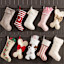 Homespun Holiday Red Striped Stocking with Bells, 20"