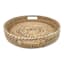 Tan Round Rattan Tray, 17.3"