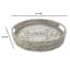 White Round Rattan Tray, 17.3"