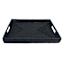 Black Rectangle Rattan Tray, 17x12
