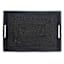 Black Rectangle Rattan Tray, 17x12