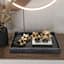 Black Rectangle Rattan Tray, 17x12