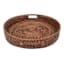 Brown Round Rattan Tray, 17.3"