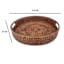 Brown Round Rattan Tray, 17.3"