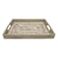 White Rectangle Rattan Tray, 17x12