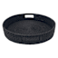 Black Round Rattan Tray, 17.3"