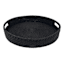 Black Round Rattan Tray, 17.3"