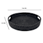 Black Round Rattan Tray, 17.3"