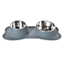 Silocone and Metal Double Pet Feeder