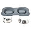 Silocone and Metal Double Pet Feeder